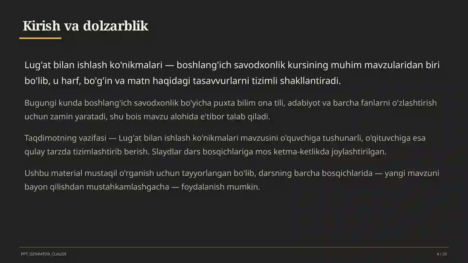 Lug'at bilan ishlash ko'nikmalari (4-sinf) 4