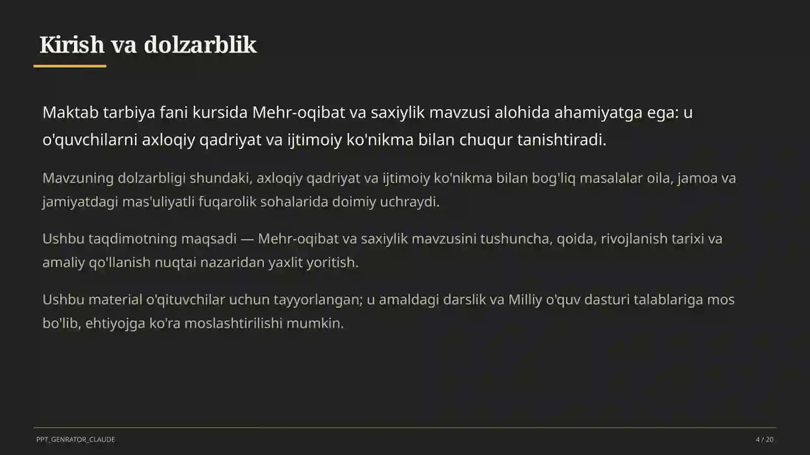 Mehr-oqibat va saxiylik (4-sinf) 4