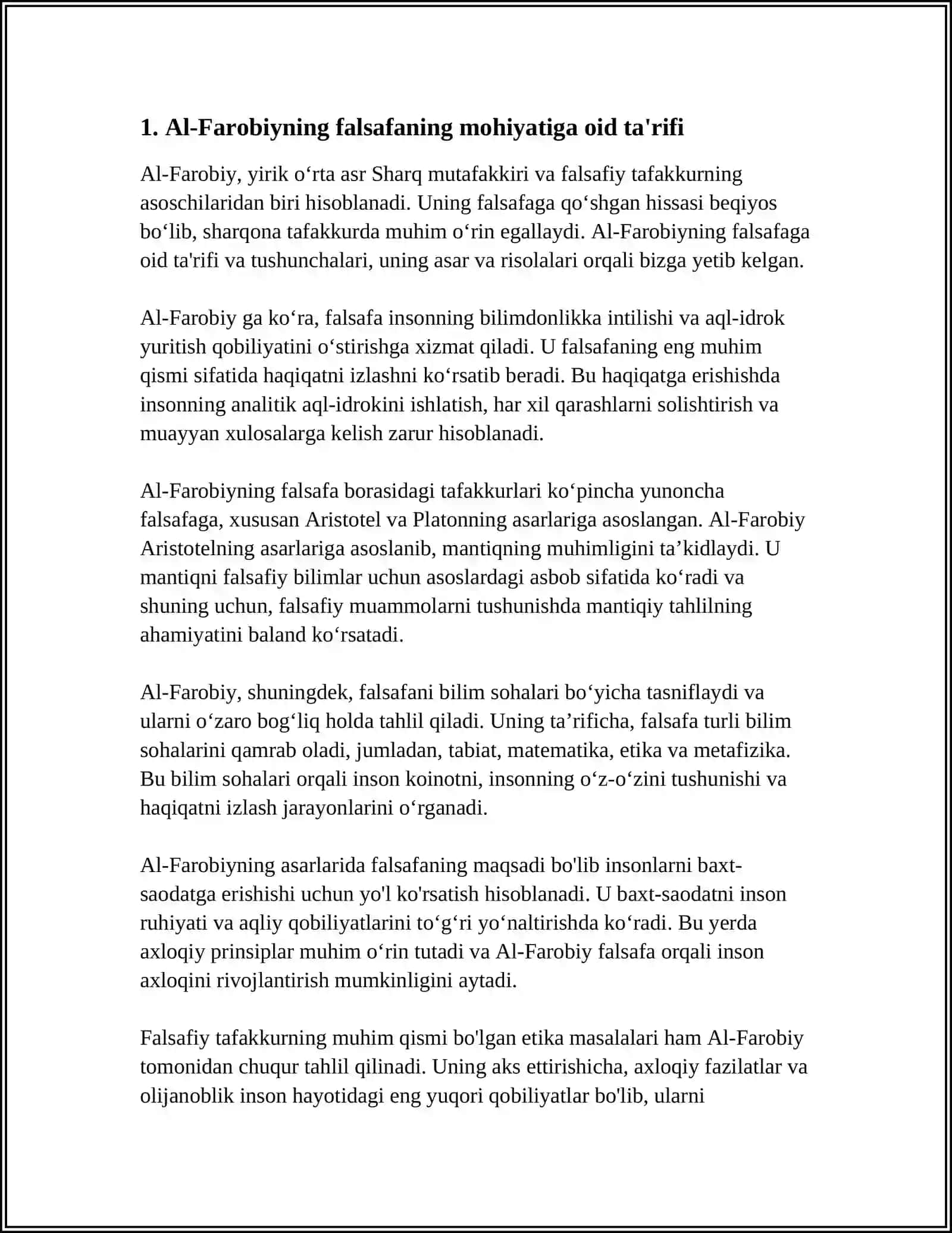 FALSAFANING MOHIYATIGA OID SHARQ VA GʻARB MUTAFAKKIRLAR TARIFLARI 4