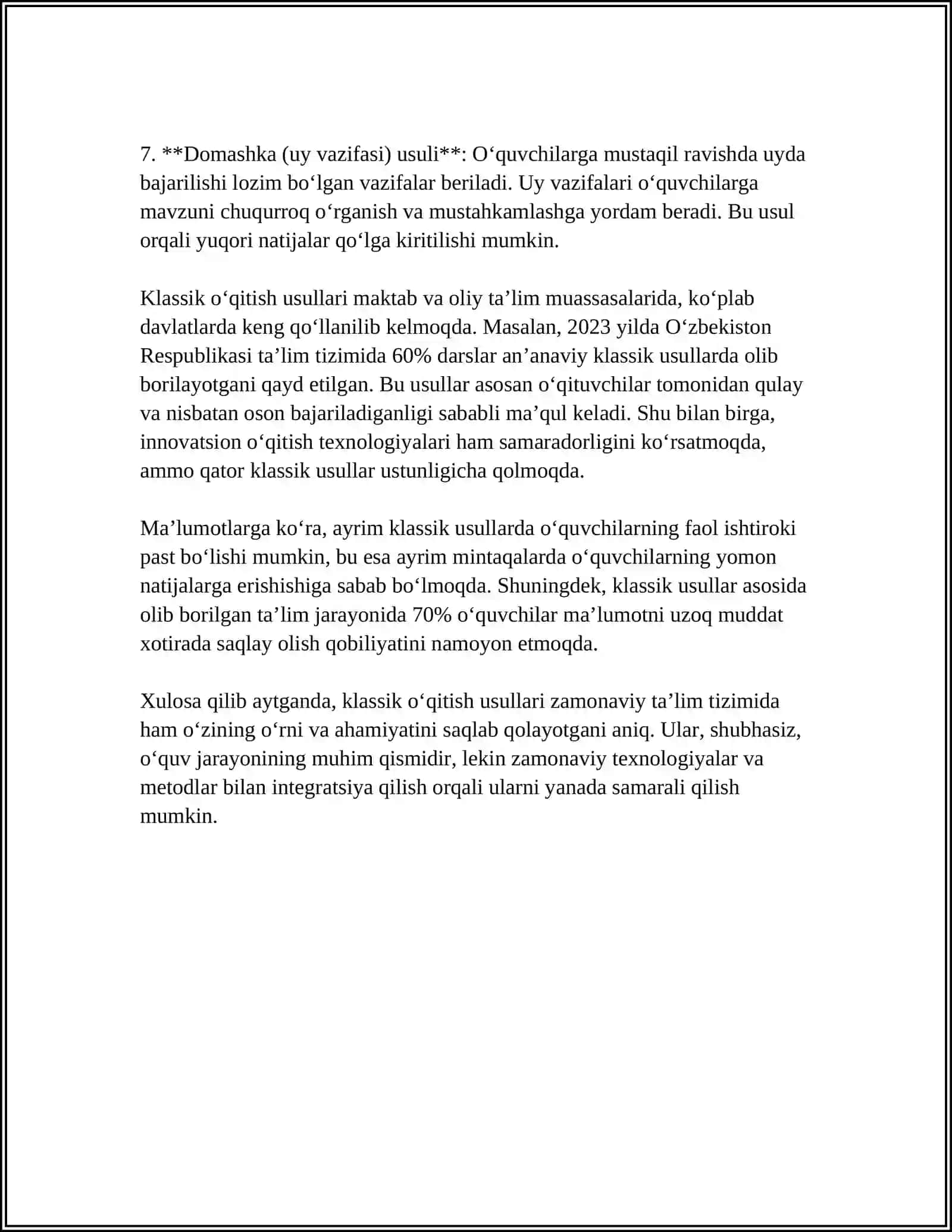 KABELLARNING TURLARI VA XARAKTERISTKALARI MAVZUSIDA MUSTAQIL ISH 4