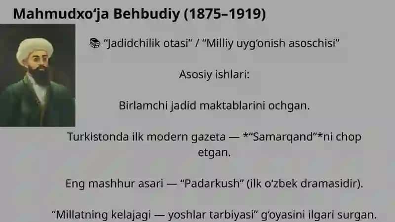 Jadid ma’rifatparvarlarining o‘lka ijtimoiy–ma’naviy hayotidagi o‘rni 4