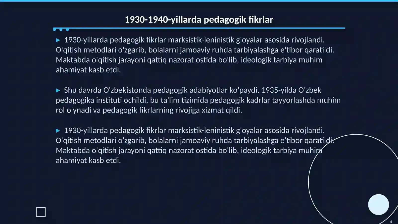 O'zbekistonda talim tizimi va pedagogik fikrlar rivoji 4