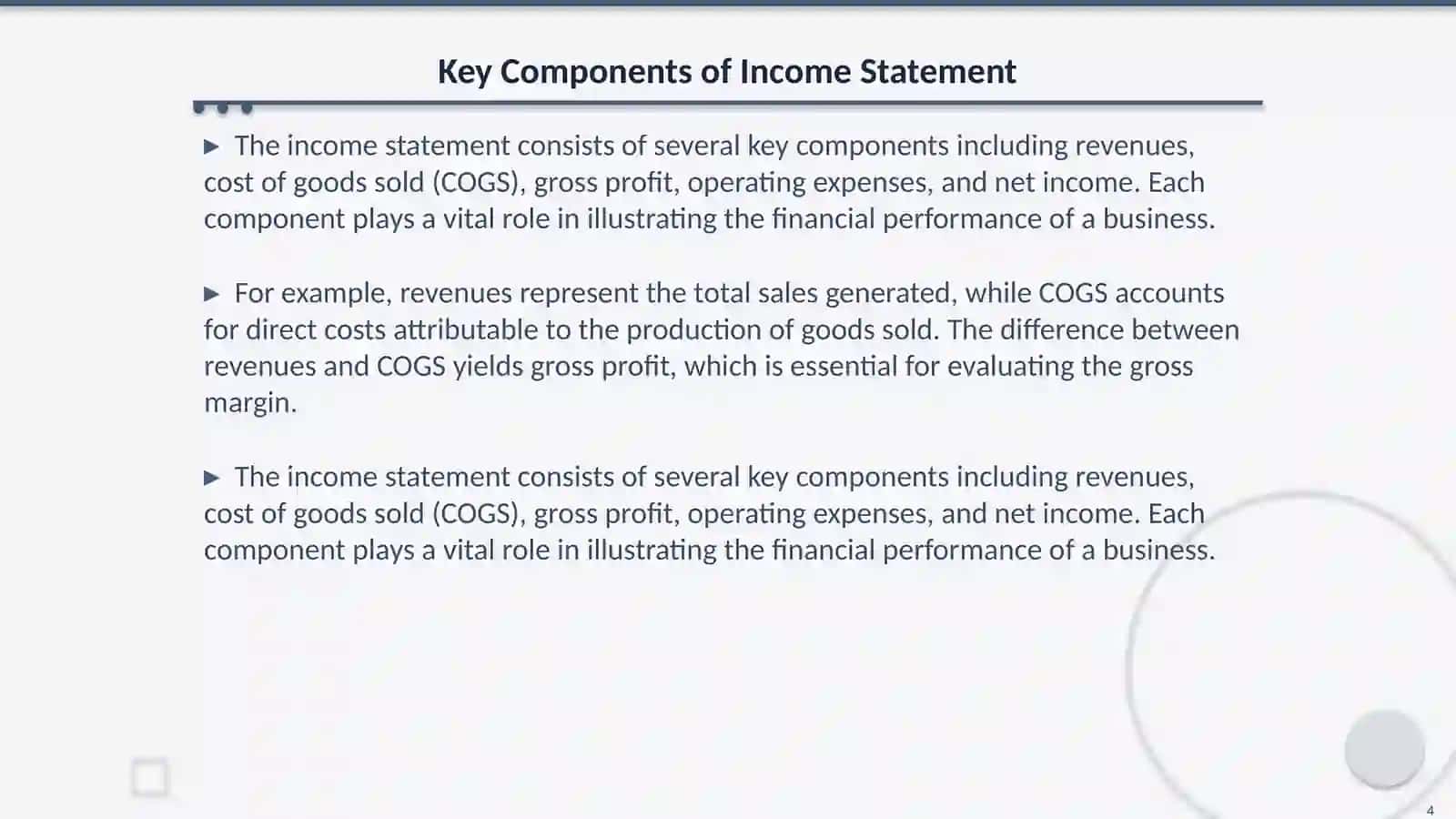 Income statement 4