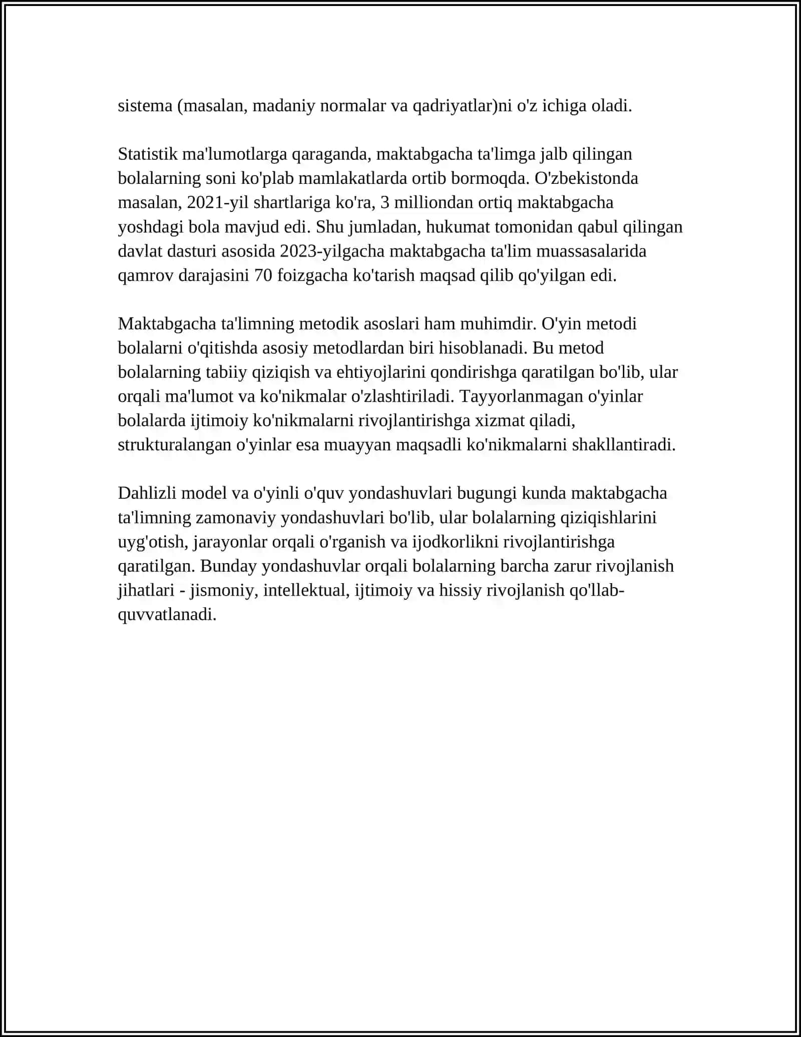 TOSHKENT DAVLAT PEDAGOGIKA UNVERSITETI MAKTABGACHA TA'LIM FAKULTETI 4