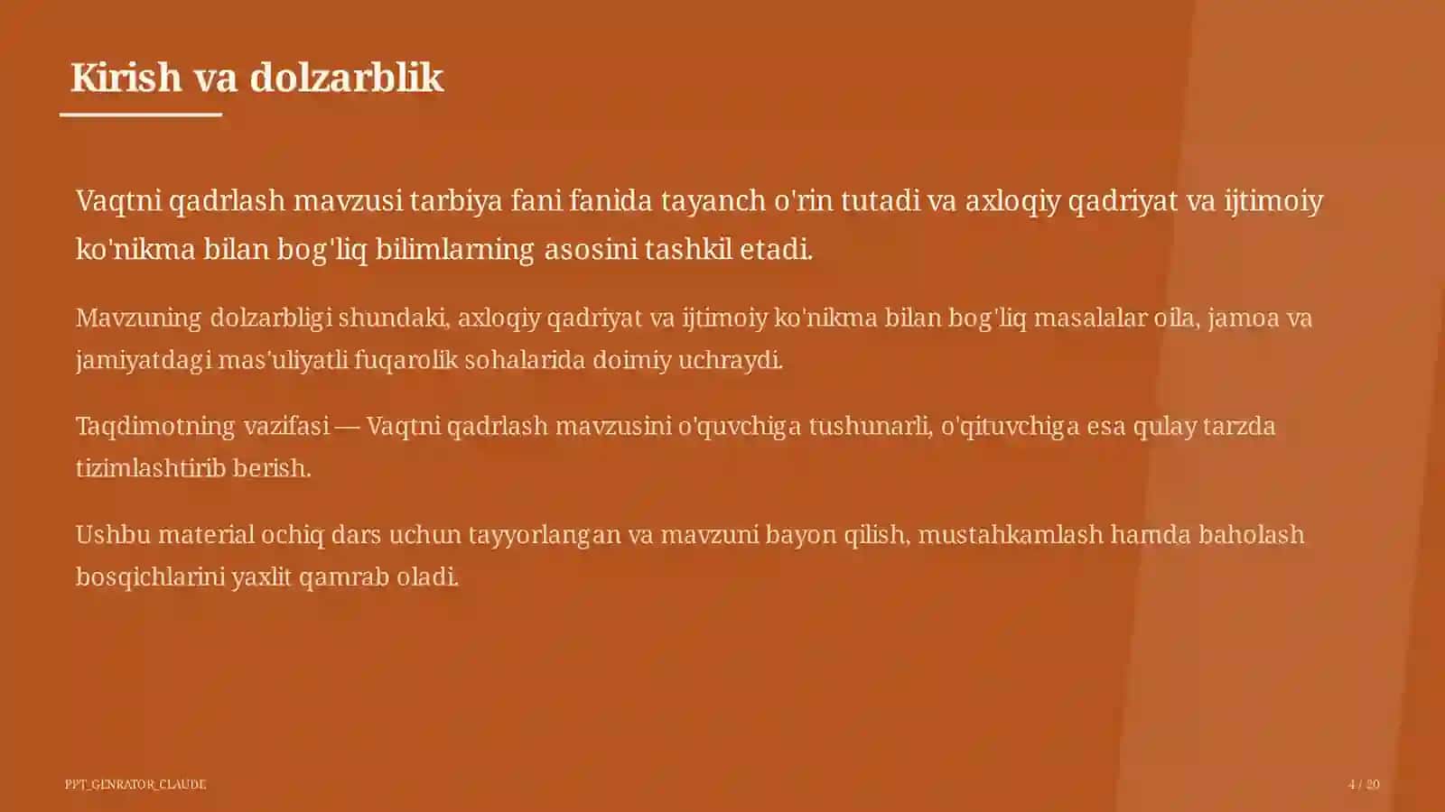 Vaqtni qadrlash (4-sinf) 4