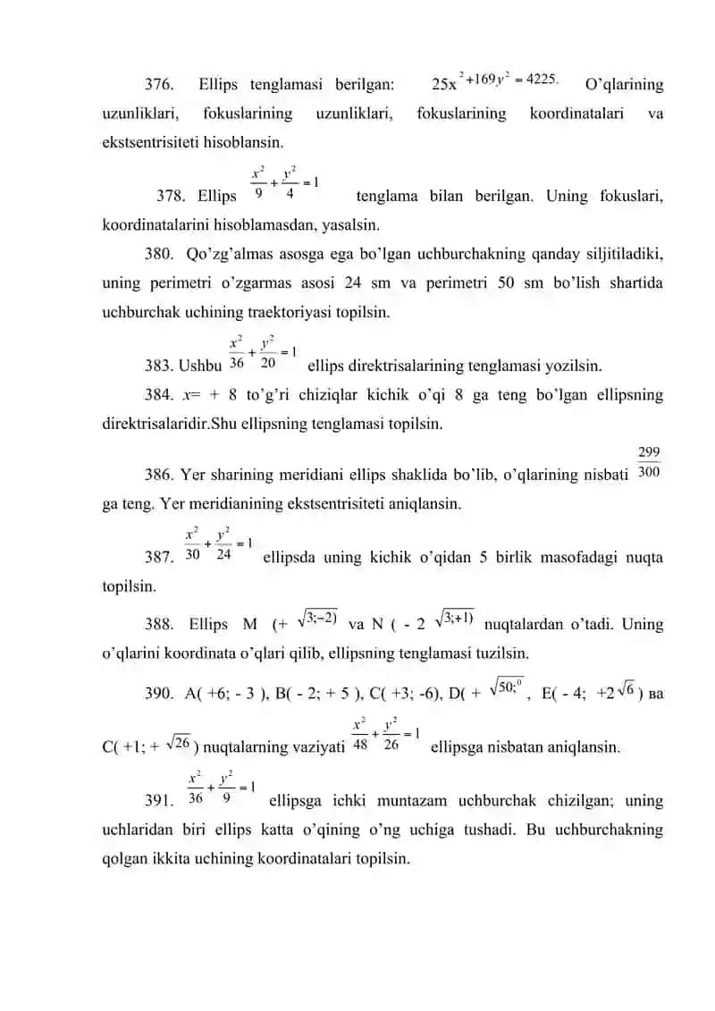 Tekislikda analitik geometriyaning sodda masalalari 4