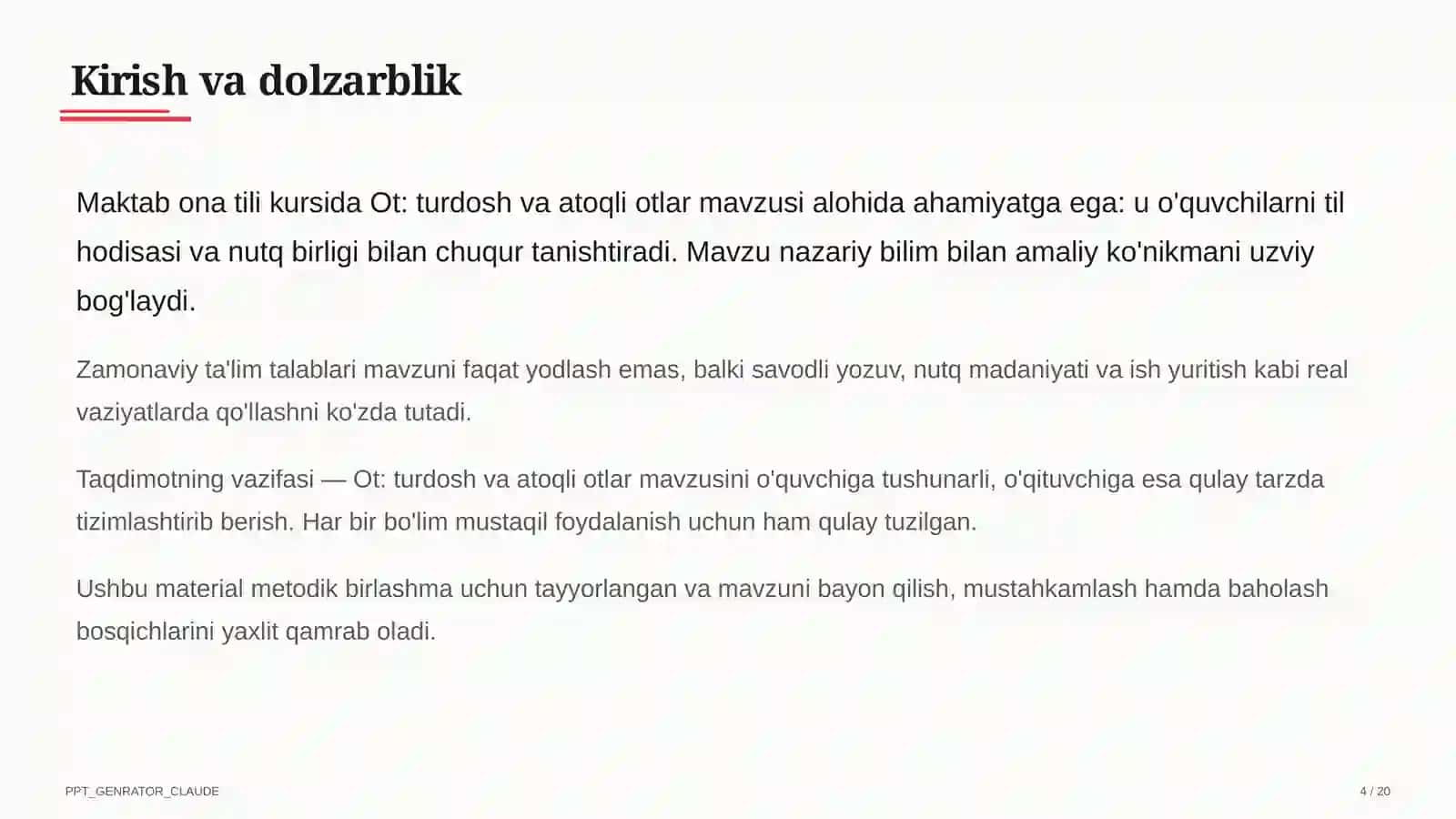 Ot: Turdosh va atoqli otlar (6-sinf) 4