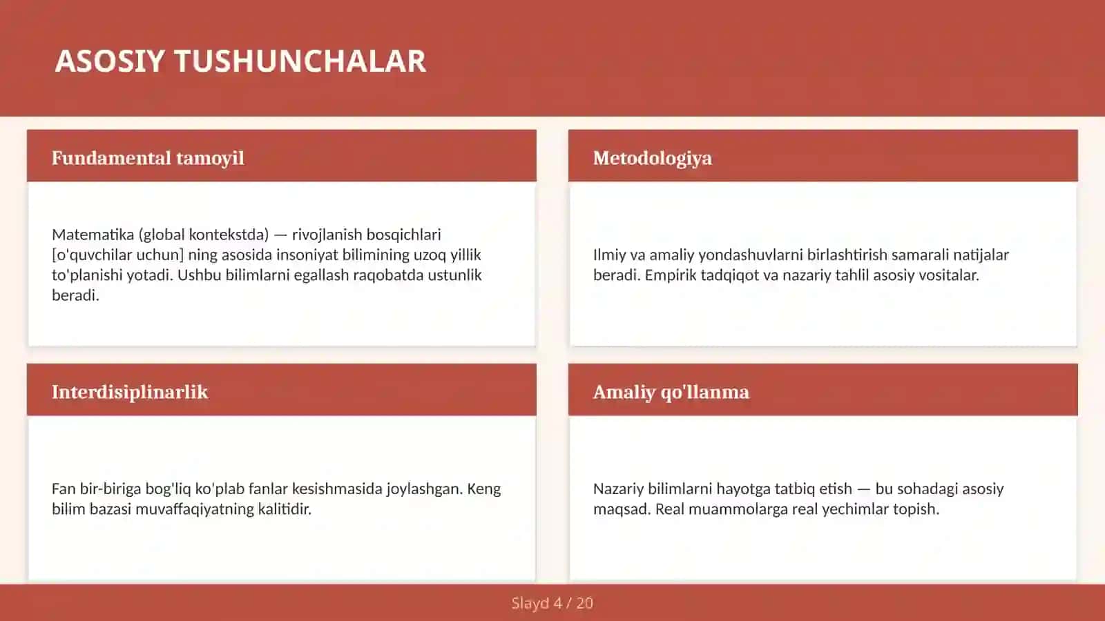 Matematika (global kontekstda) — rivojlanish bosqichlari [o'quvchilar uchun] 4