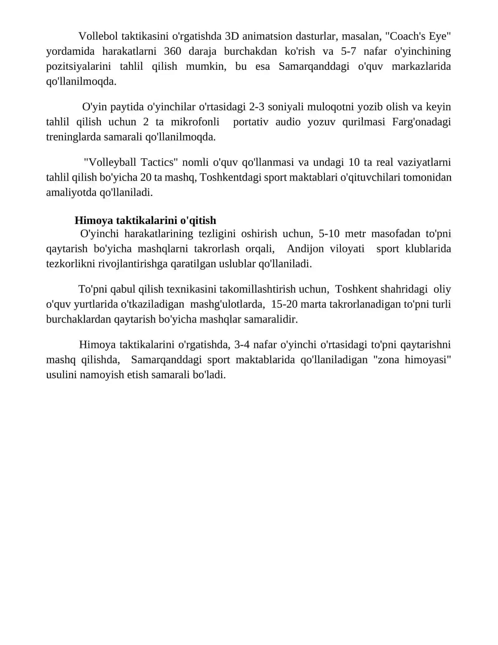 Voleybol o’yin taktikasiga o’rgatish uslublari vositalari va tamoyillari 4