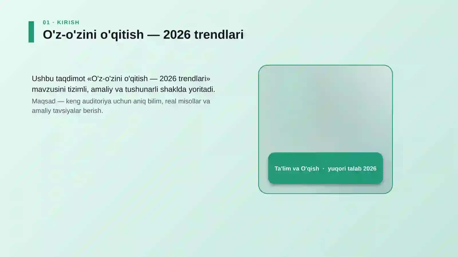 O'z-o'zini o'qitish — 2026 trendlari 4