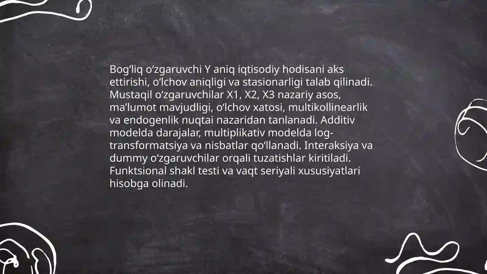 Additiv va multiplikativ ekonometrik modellarni tuzish 4