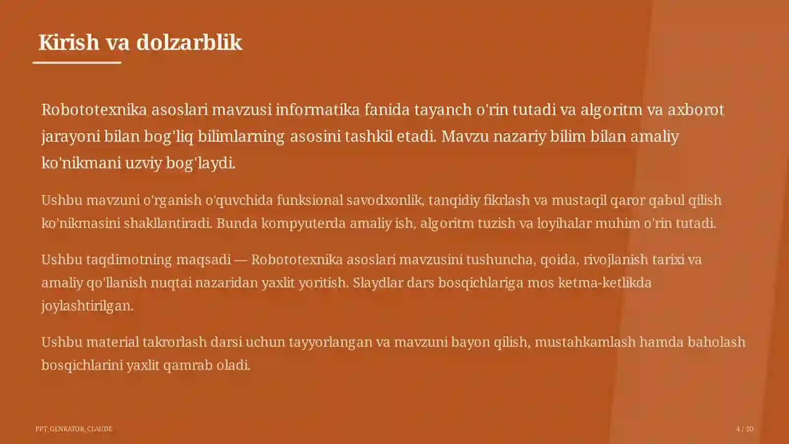 Robototexnika asoslari (11-sinf) 4