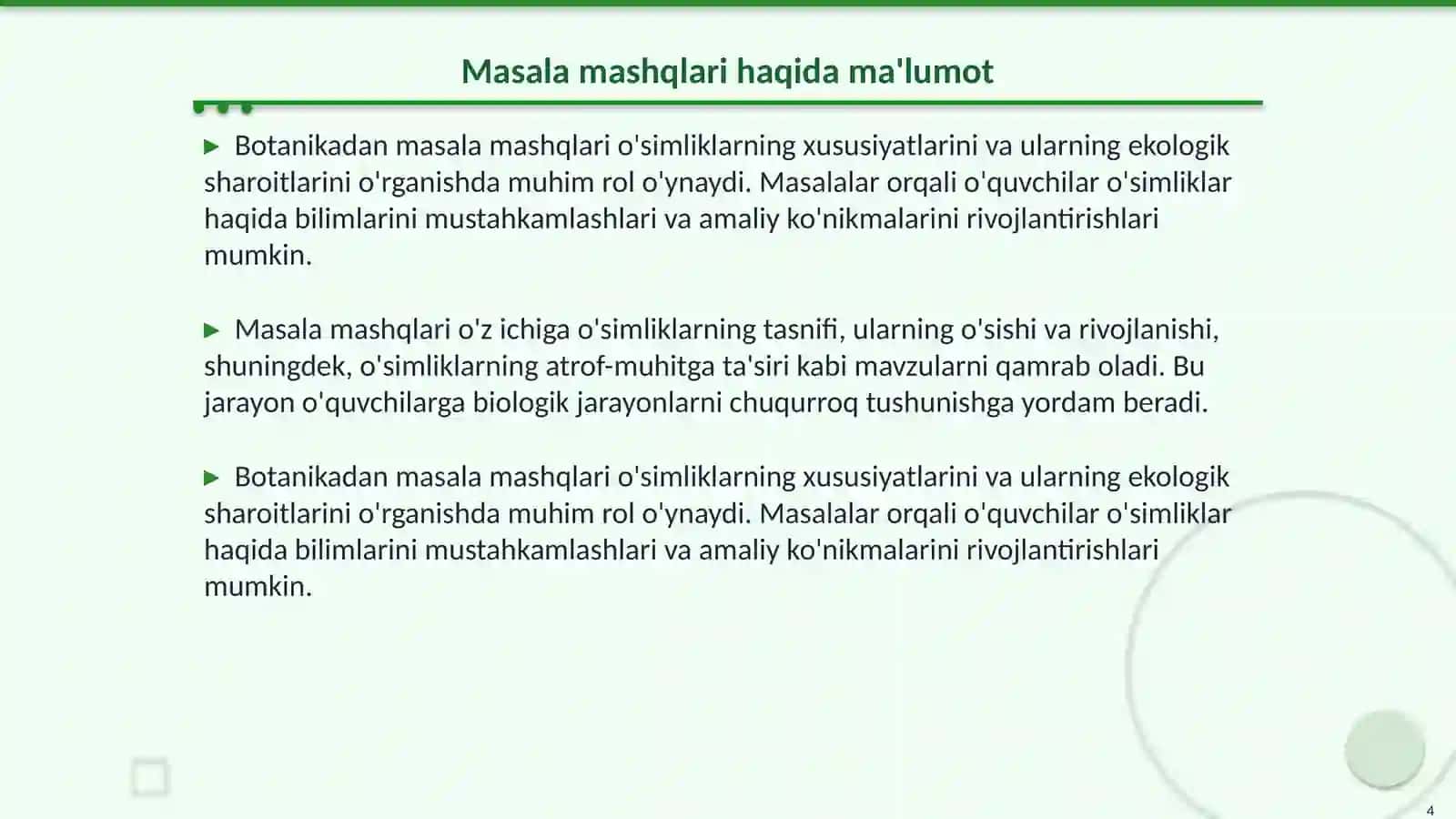 Botanikadan masala mashq krossvord va rebuslar tuzish 4