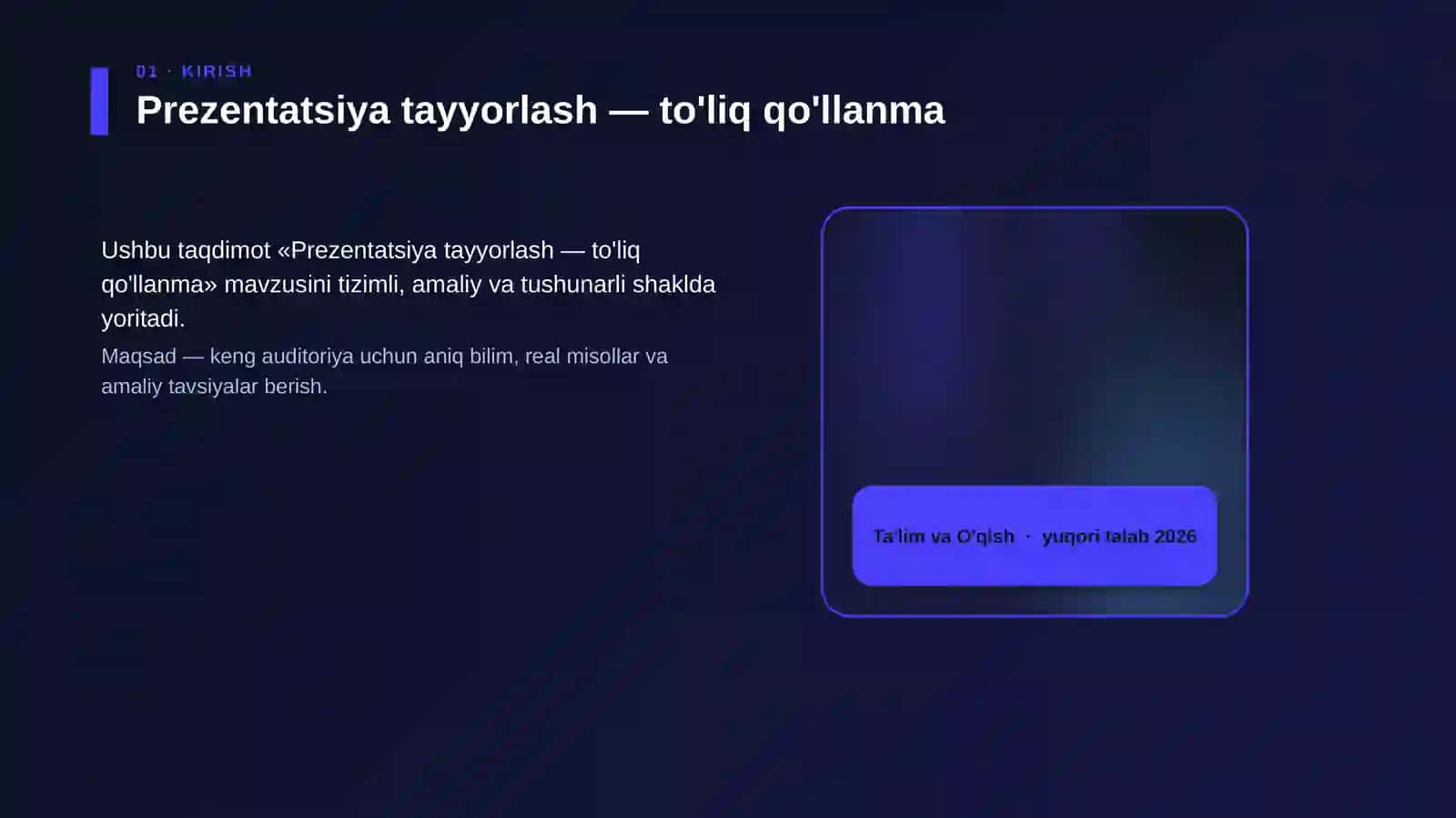 Prezentatsiya tayyorlash — to'liq qo'llanma 4