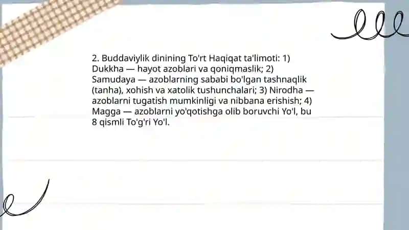 Buddaviylik dinining ta'limoti 4