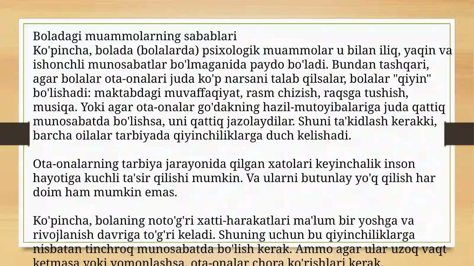 Bolalardagi psixologik muammolar 4