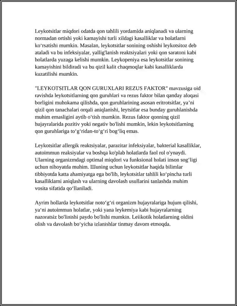 Leykotsitlar Qon Guruxlari Rezus Faktor 4