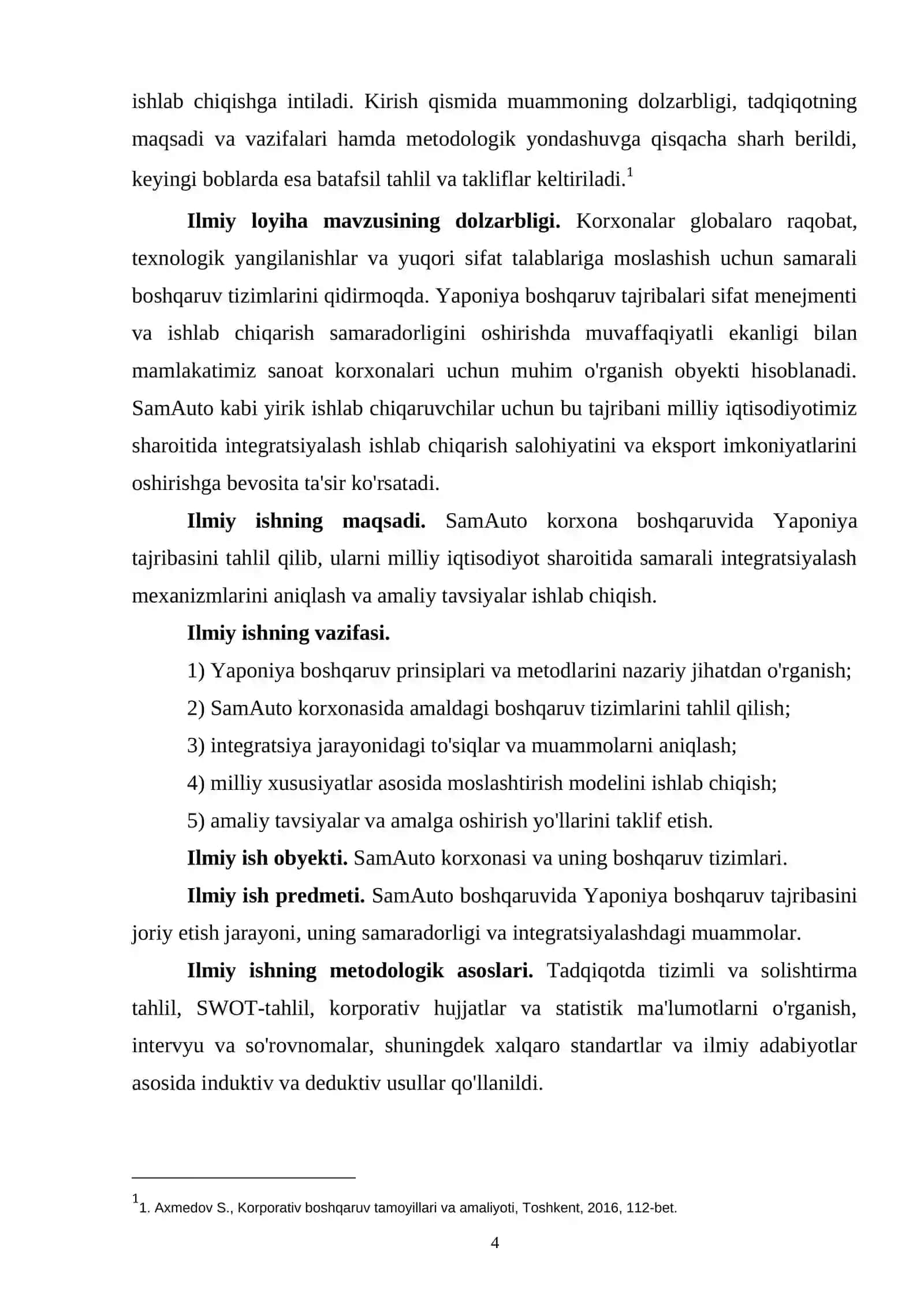 SаmАutо kоrxоnаsidа Yароniyа metоdlаridаn fоydаlаnishning аmаliy tаhlili 4