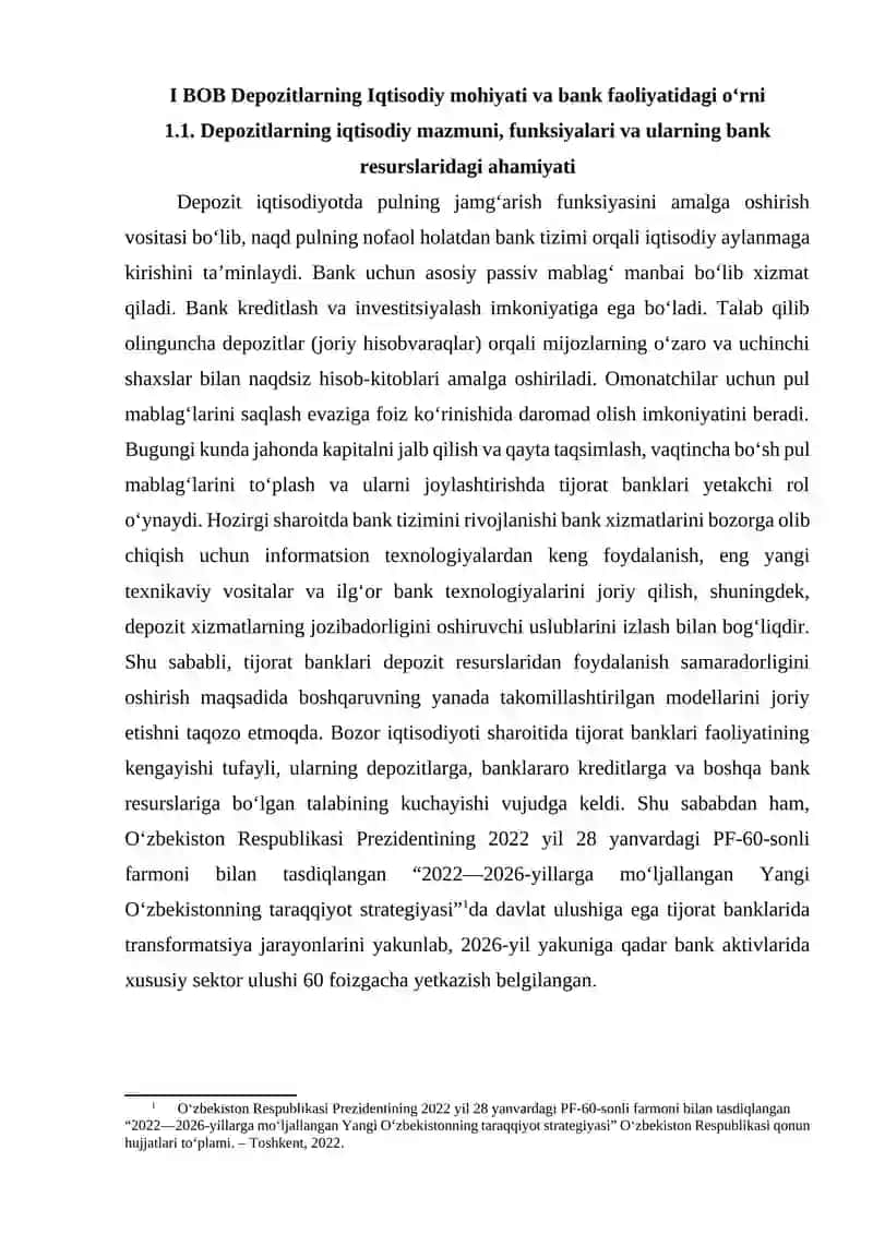 Depozitlar va ularning salmogʻini kengaytirish istiqbollari 4
