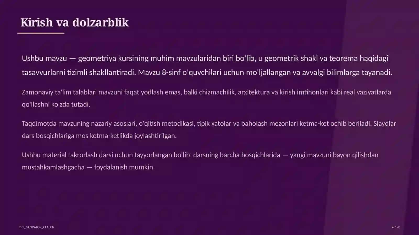 To'g'ri burchakli uchburchakda trigonometrik nisbatlar (8-sinf) 4