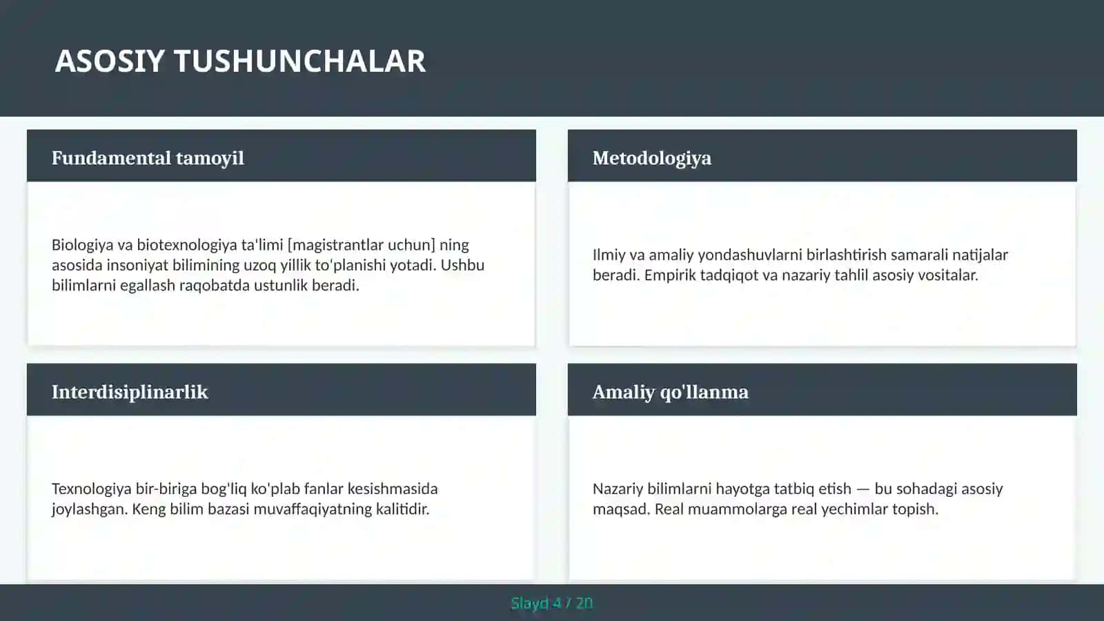 Biologiya va biotexnologiya ta'limi [magistrantlar uchun] 4