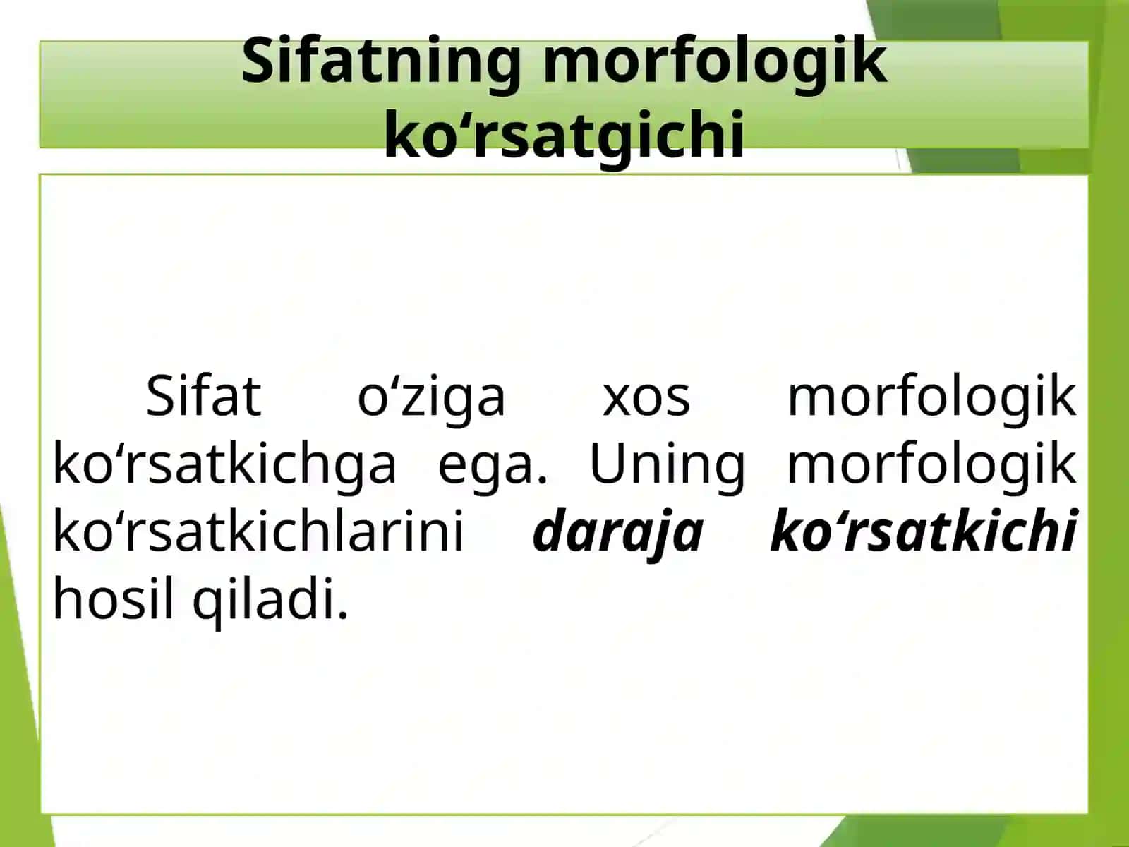 Sifat so‘z turkumini takrorlash 4