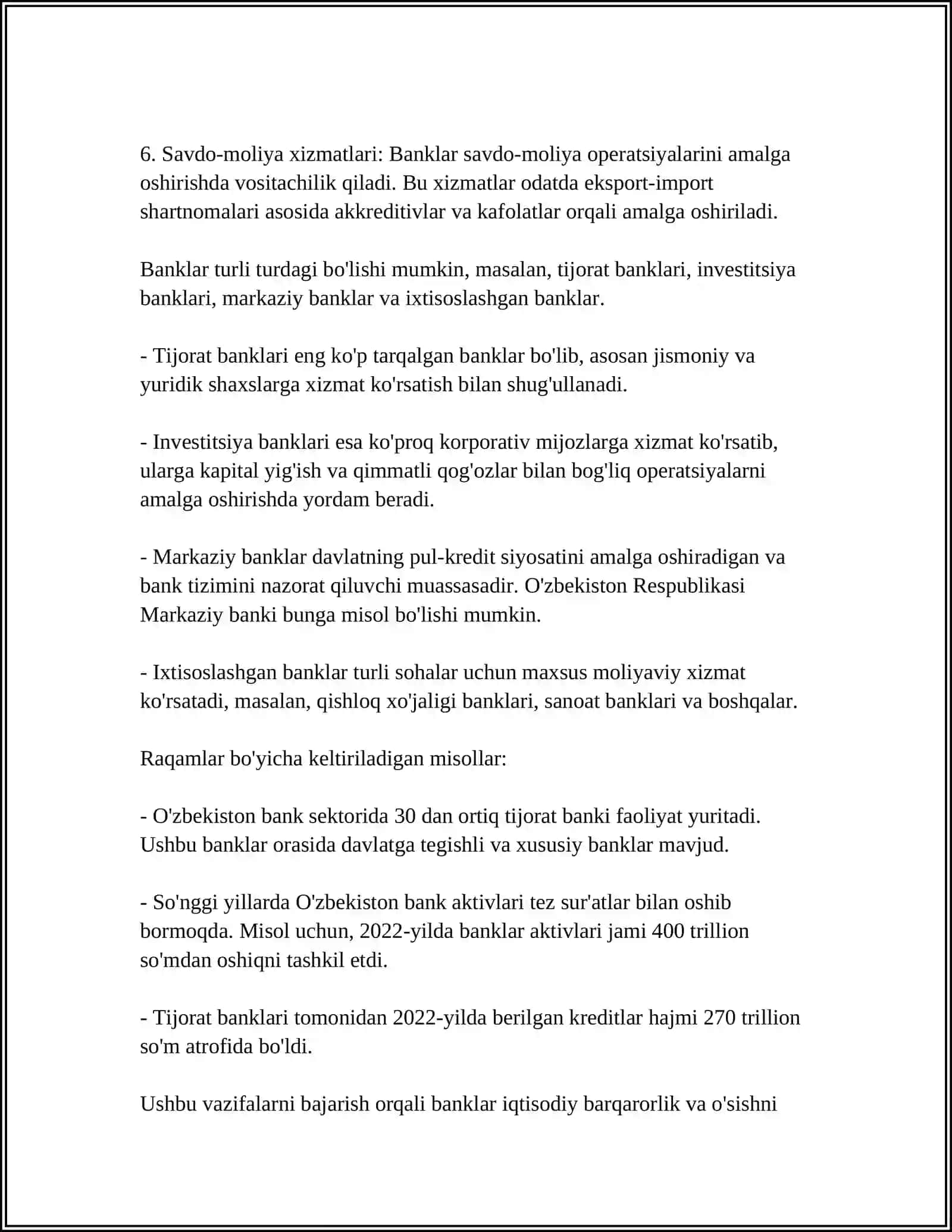 BANK VA PUL MUSTAQIL ISH 4