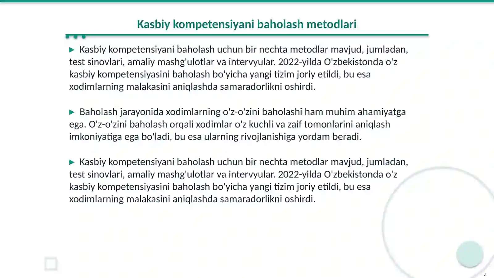 Kasbiy kompetensiya va rivojlantirish yullari 4