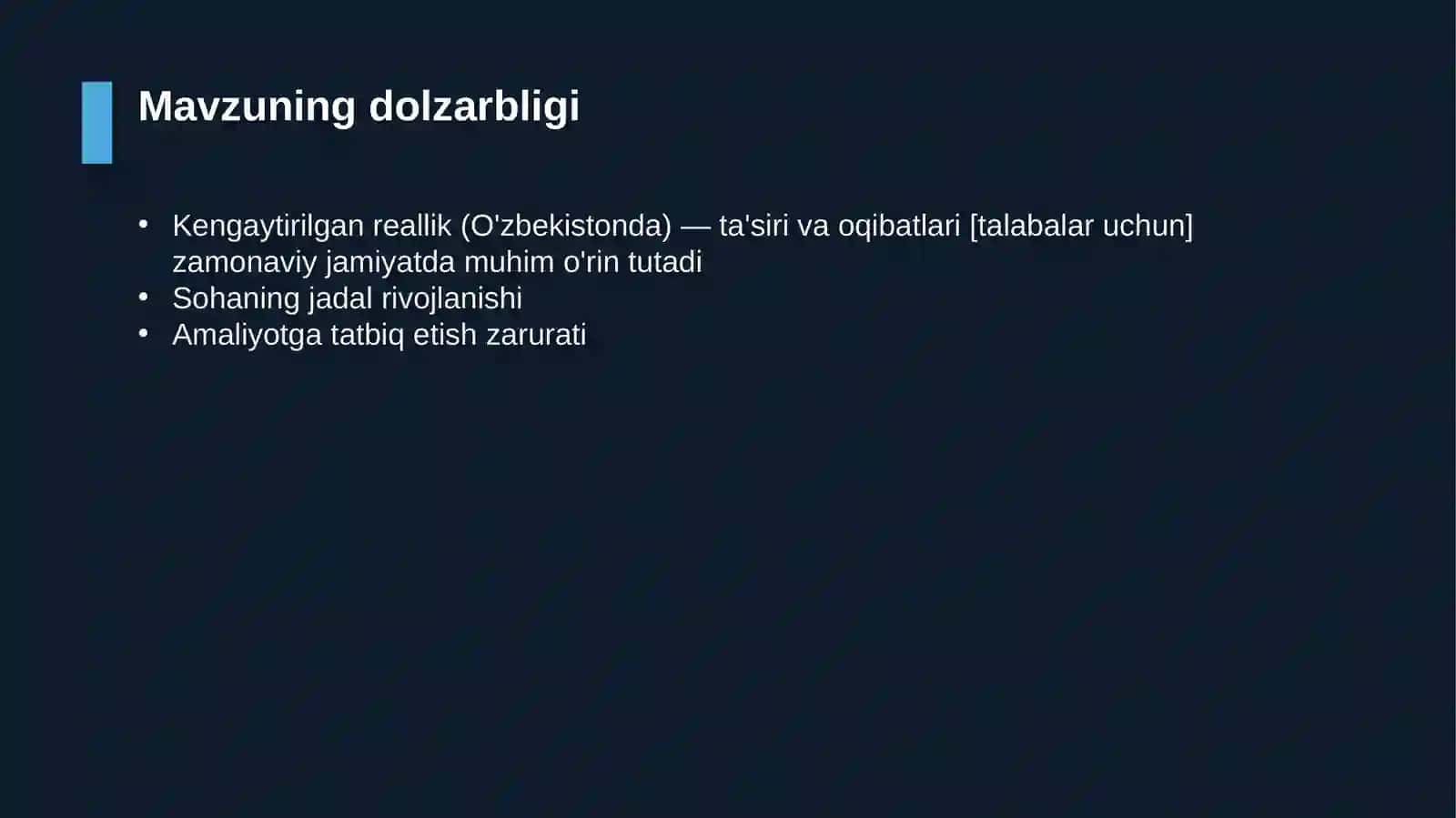 Kengaytirilgan reallik (O'zbekistonda) — ta'siri va oqibatlari [talabalar uchun] 4