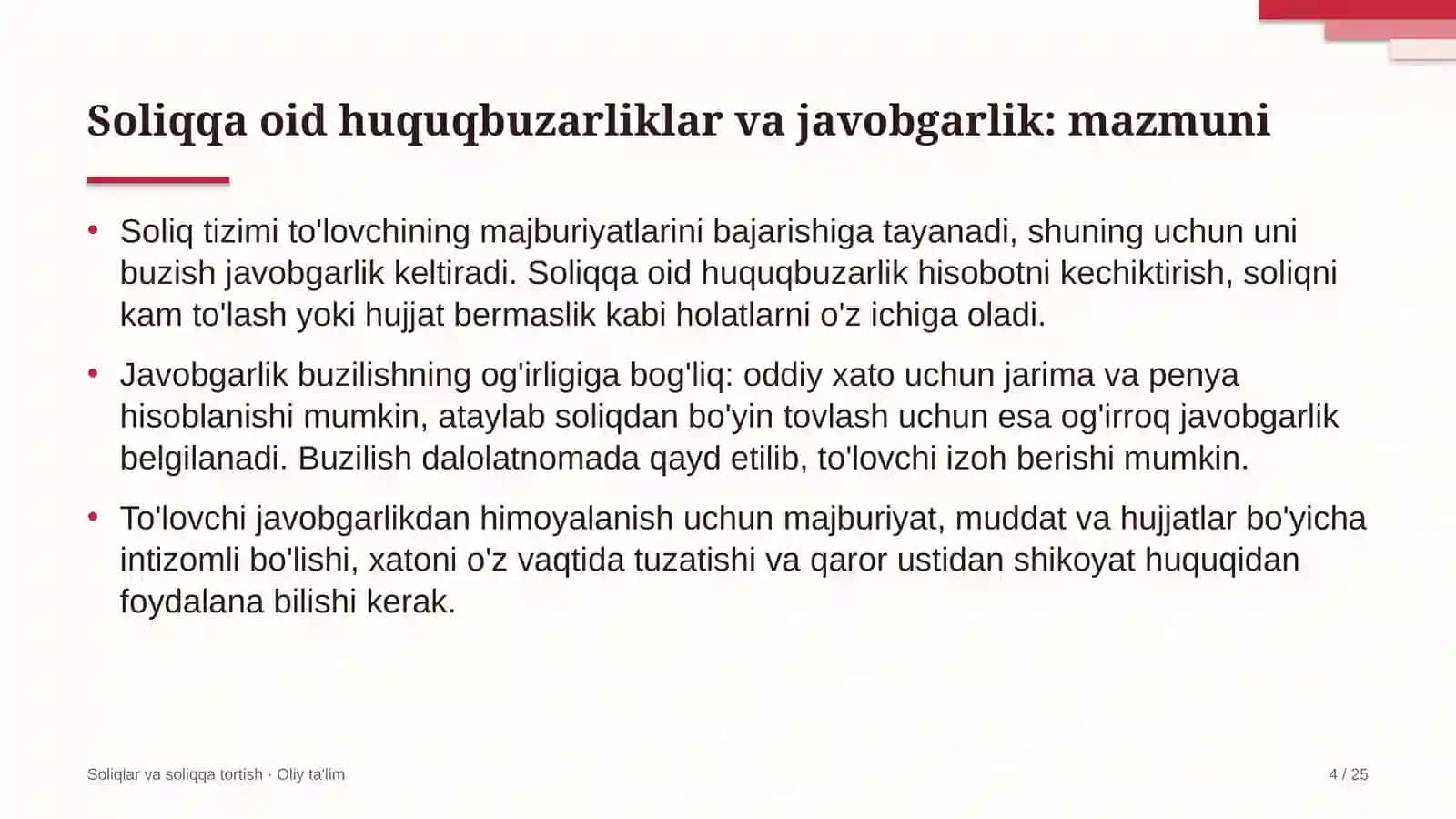 startaplarda soliqqa oid huquqbuzarliklar va javobgarlik 5102 4