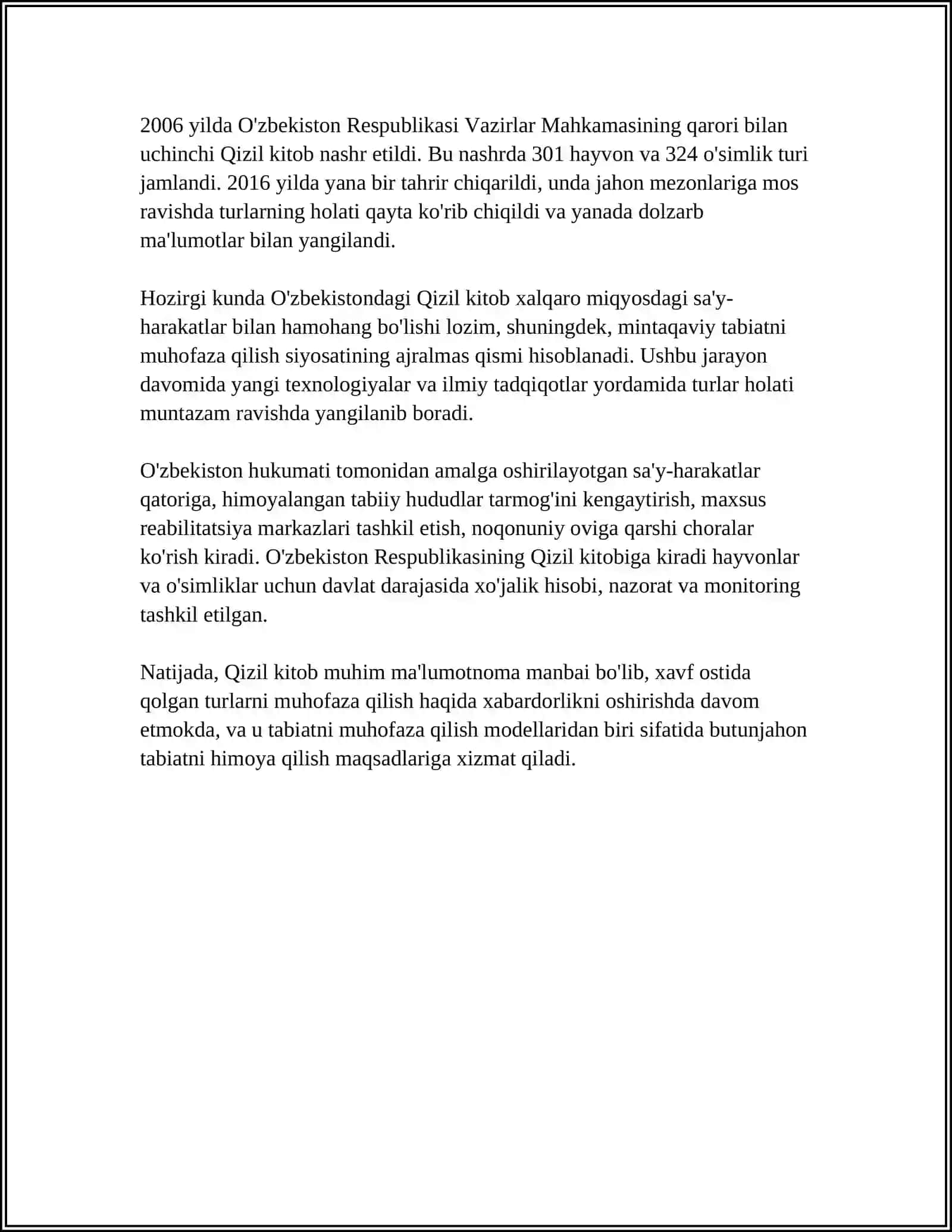 QIZIL KITOBNING YARATILISHI UNING BIOGEOGRAFIYA FANINING ORGANISHDAKI AHAMIYATI 4