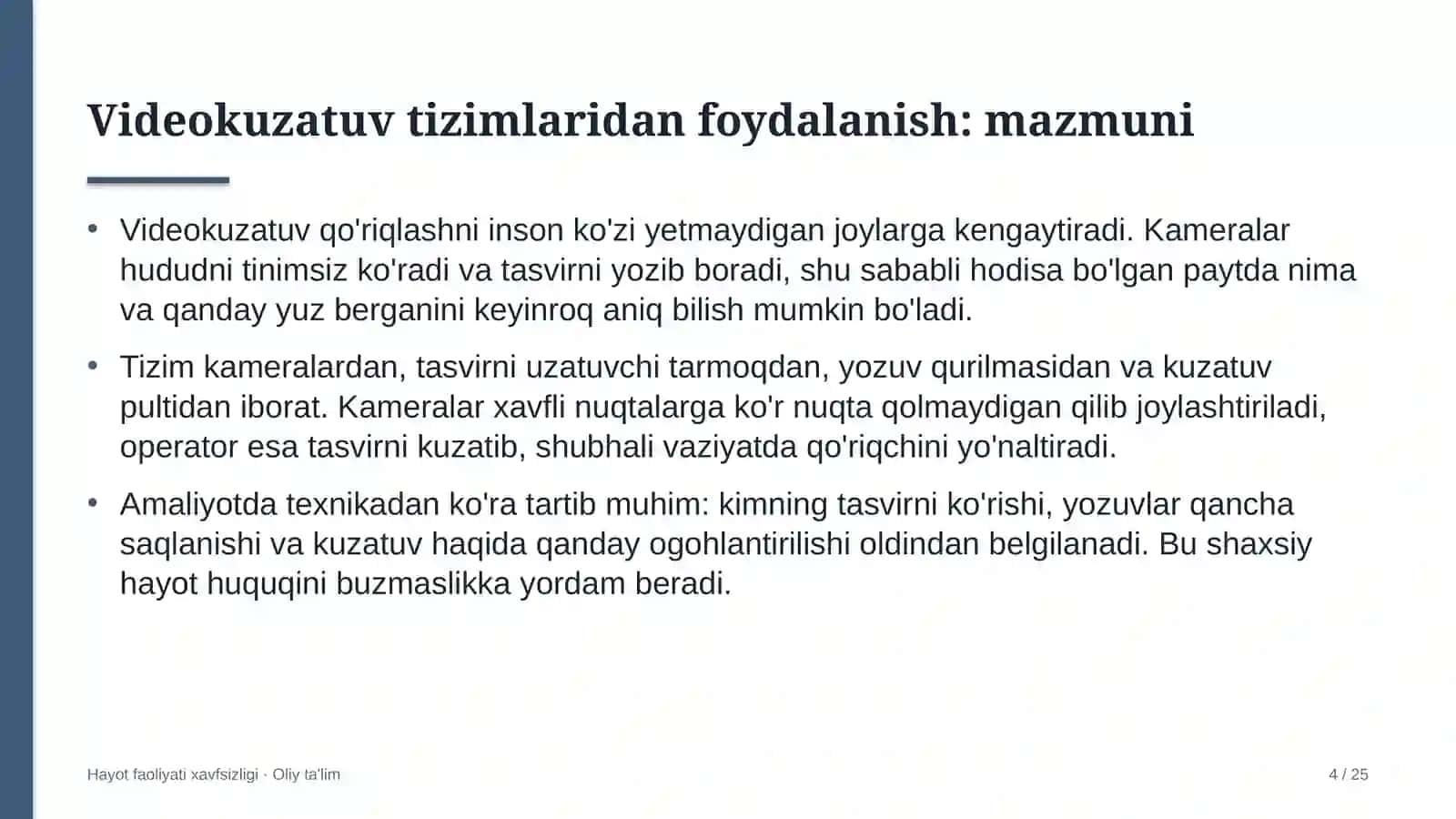 Xorijiy universitetlar filiallarida videokuzatuv tizimlaridan foydalanish 4