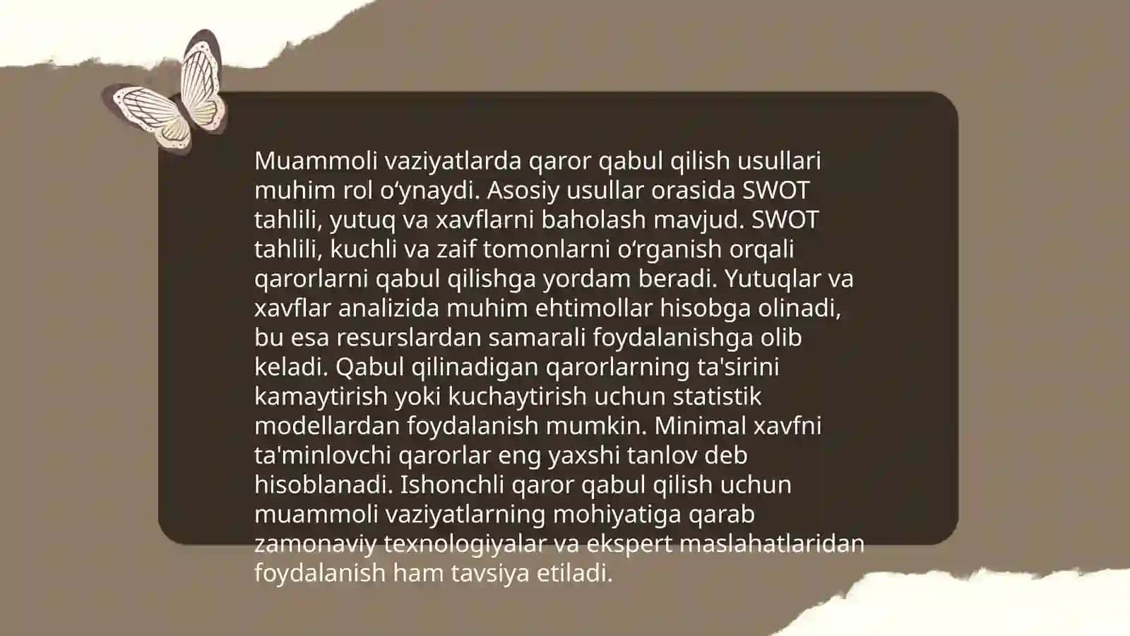 Muammoli vaziyat texnologiyasi 4