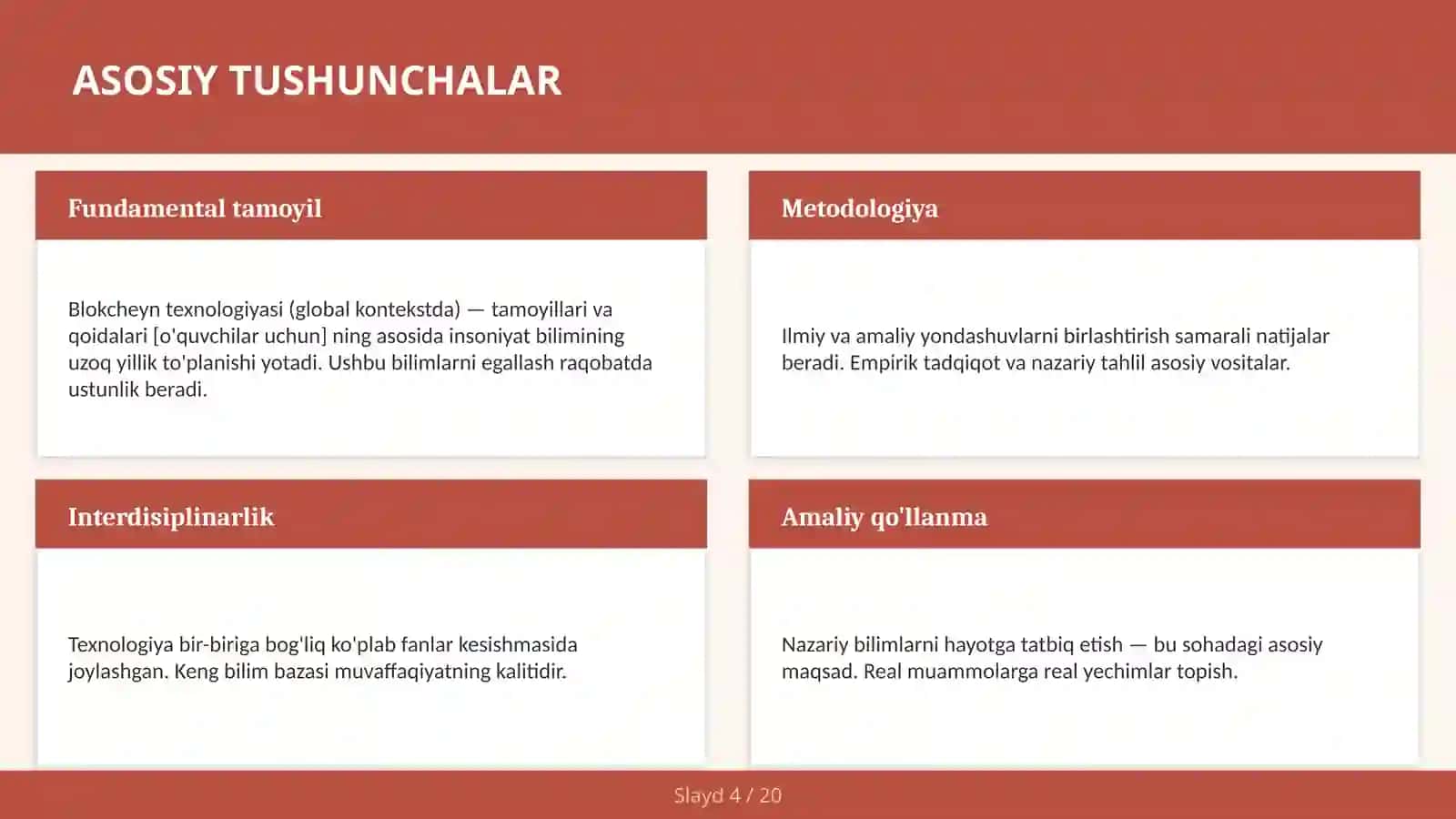 Blokcheyn texnologiyasi (global kontekstda) — tamoyillari va qoidalari [o'quvchilar uchun] 4