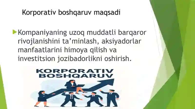 Korporativ boshqaruv tushunchasi va uning o‘ziga xos xususiyatlari 4