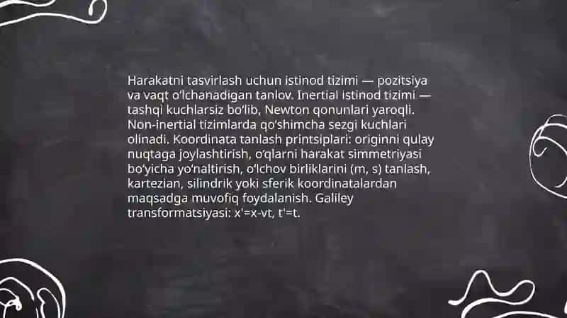 Moddiy nuqtaning harakatini tavsiflash va tasniflash 4