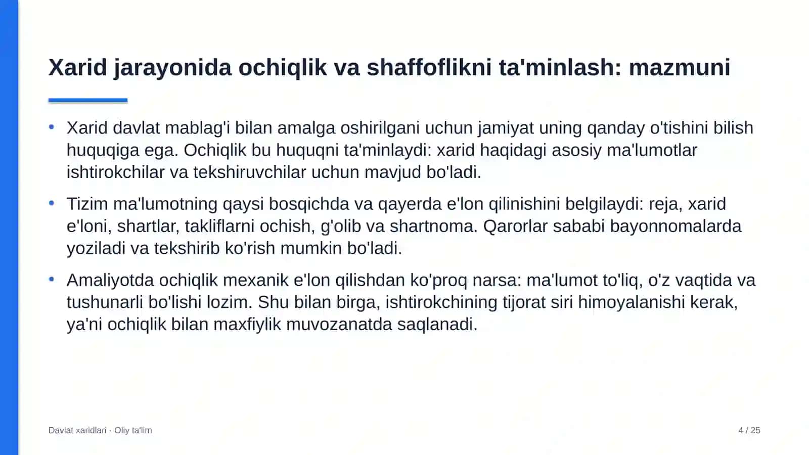 yog' moy sanoatida xarid jarayonida ochiqlik va shaffoflikni ta'minlash 3739 4