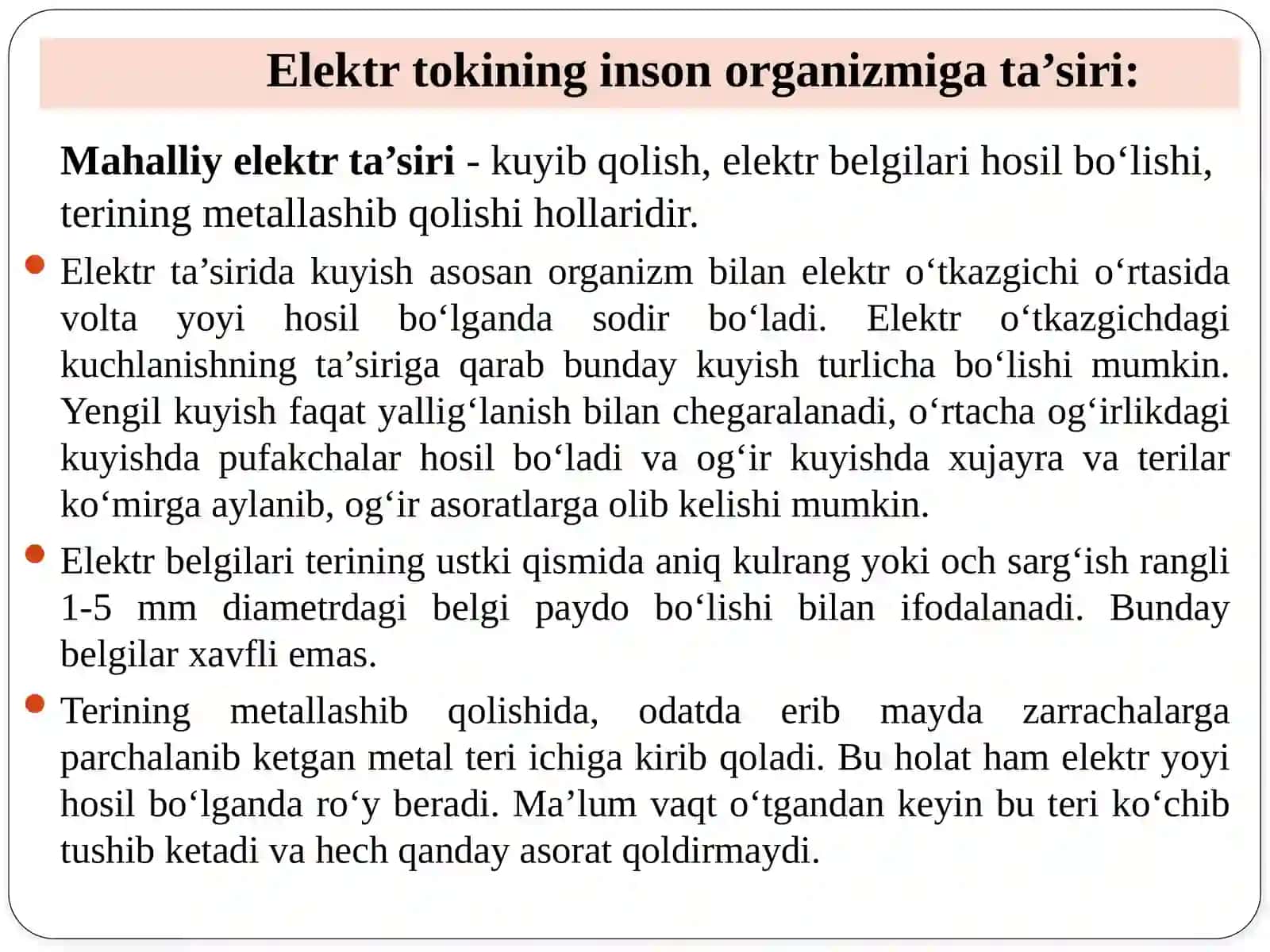 Elektr xavfsizligi to‘g‘risida amaliy mashg'ulot 4