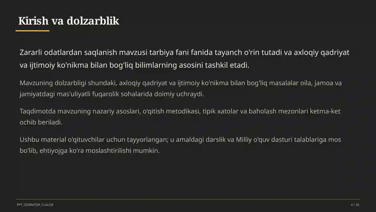 Zararli odatlardan saqlanish (7-sinf) 4