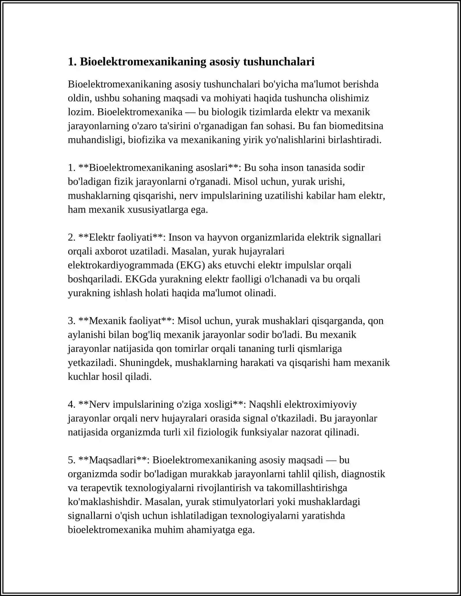 BIOELEKTROMEXANIKA VA ELEKTROKARDIOGRAFIKA ASOSLARI 4