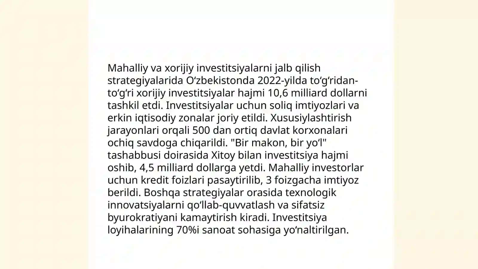 Markaziy Osiyo mamlakatlari iqtisodiyotini modernizatsiyalash xususiyatlari va ustuvor yoʻnalishlari 4