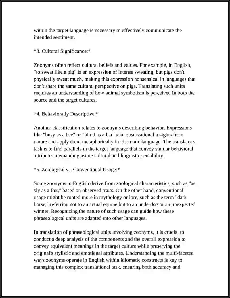 Translation of Phraseological Units with Zoony Components 4