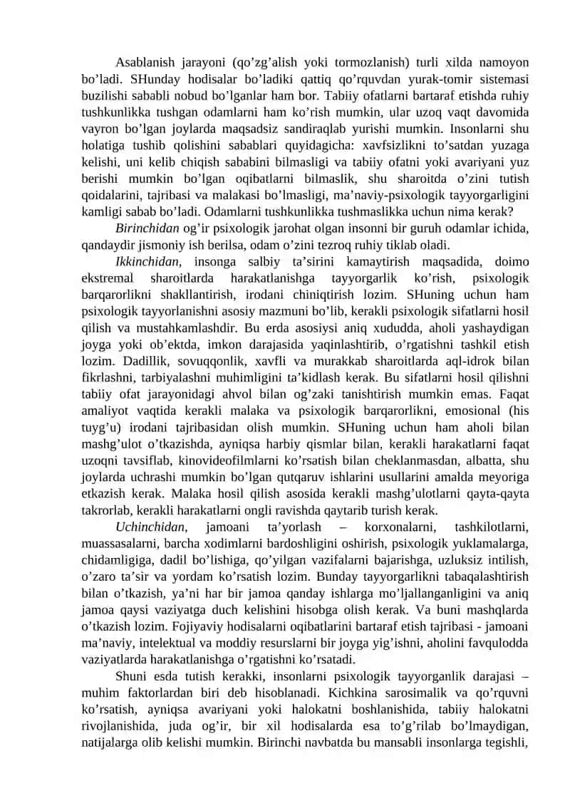 7-Mavzu: Ishlab chiqarishda sodir bo’ladigan baxtsiz xodisalar va kasb kasalliklari. 4