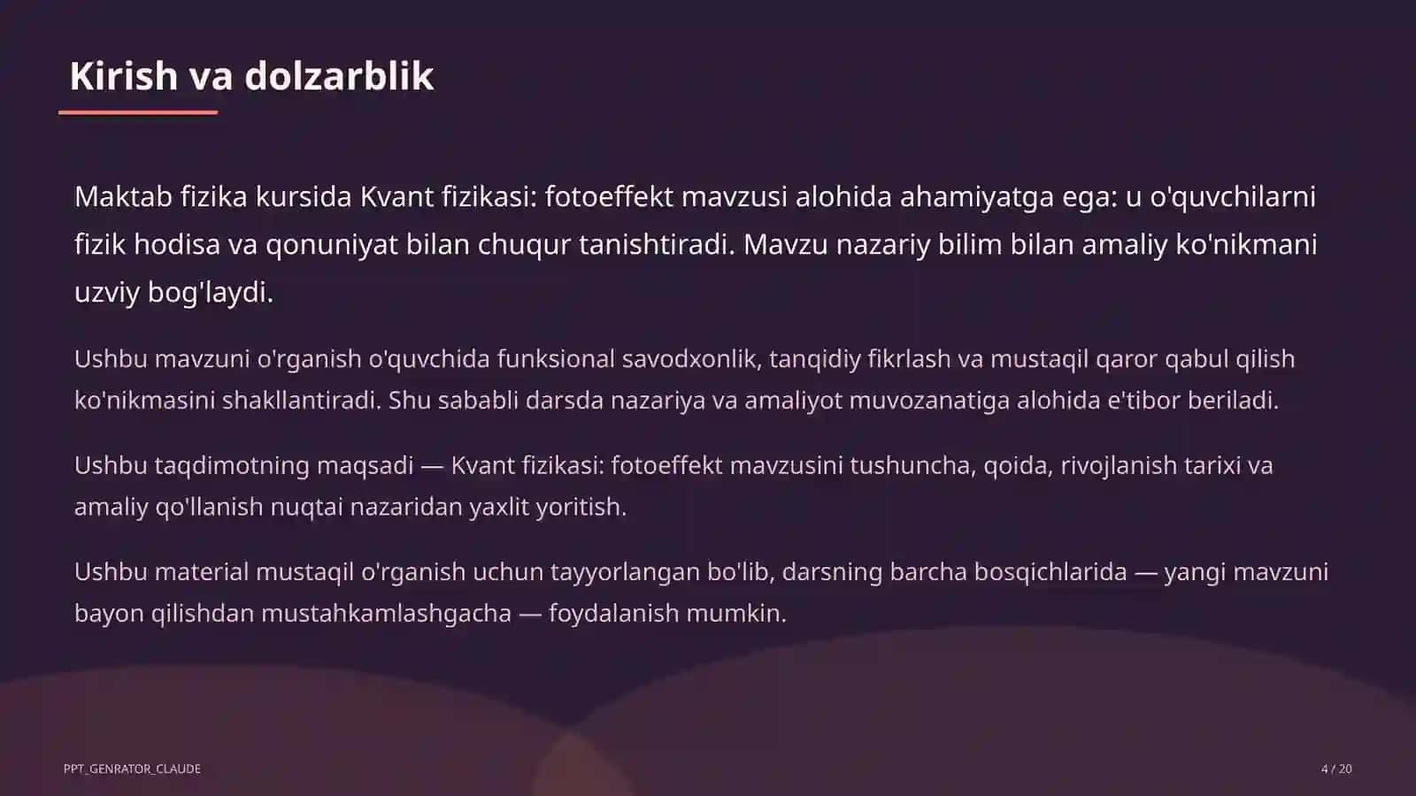 Kvant fizikasi: fotoeffekt (11-sinf) 4