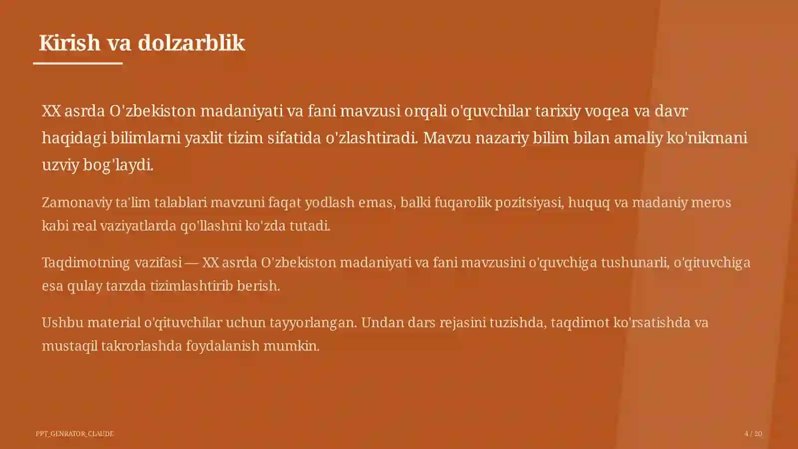 O'zbekiston madaniyati va fani (10-sinf) 4