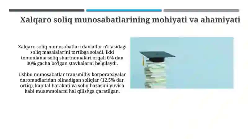 Xalqaro soliq munosabatlari 4