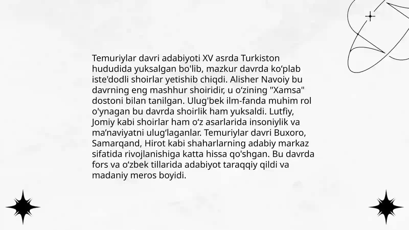 Temuriylar davrida maʼnaviy - maʼrifiy yuksalish 4