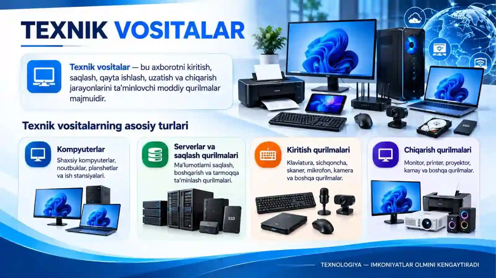 Axborot-kommunikatsiya texnologiyalarining tarkibi va asosiy vositalari 4