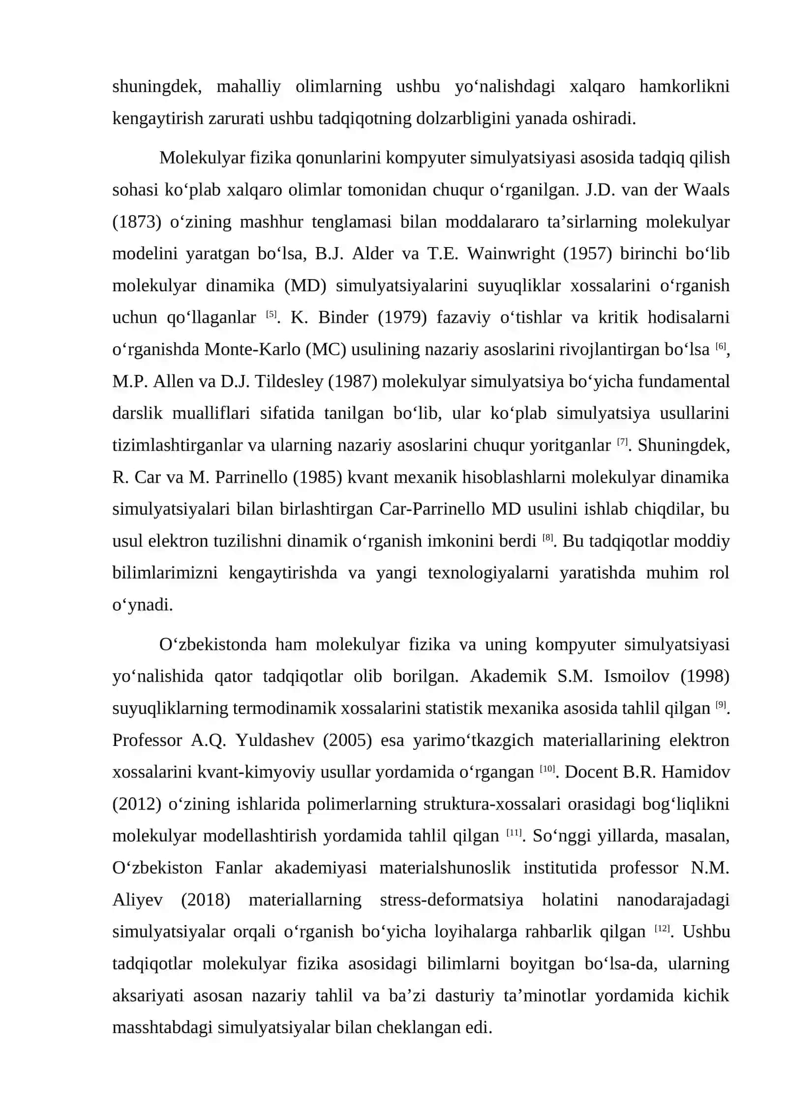 Molekulyar fizika qonunlarini kompyuter simulyatsiyasi asosida tadqiq qilish 4
