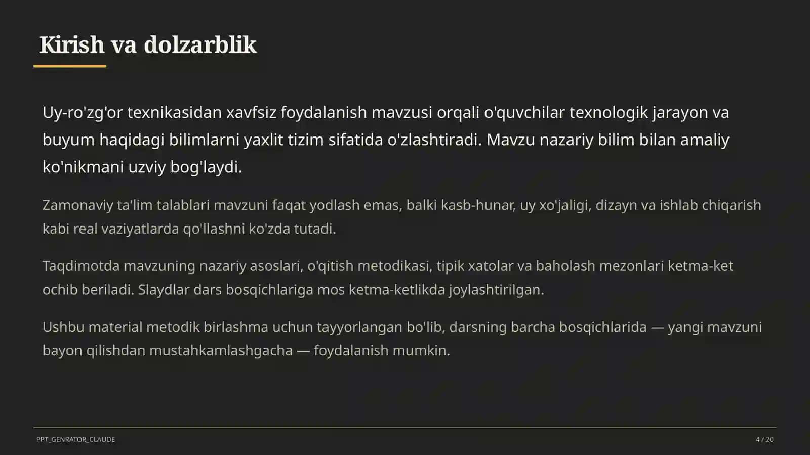 Uy-ro'zg'or texnikasidan xavfsiz foydalanish (7-sinf) 4